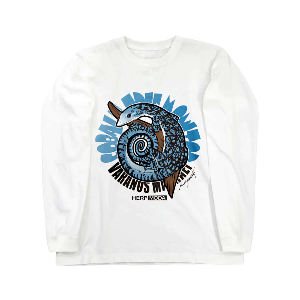 HERP MODA by ヤマモトナオキのコバルトツリーモニター Long Sleeve T-Shirt