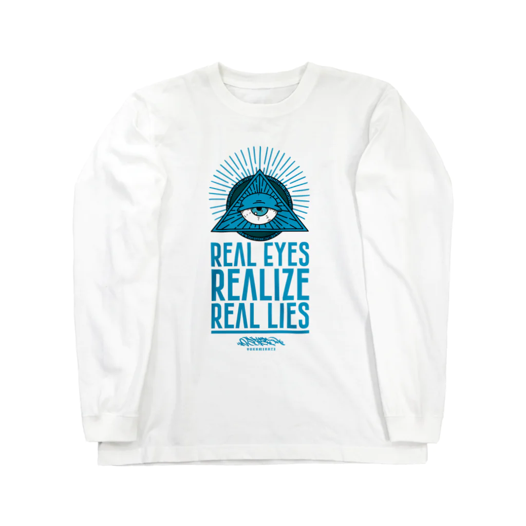 うぉーるのとこのREAL EYES REALIZE REAL LIES (BLUE ver.) ロングスリーブTシャツ