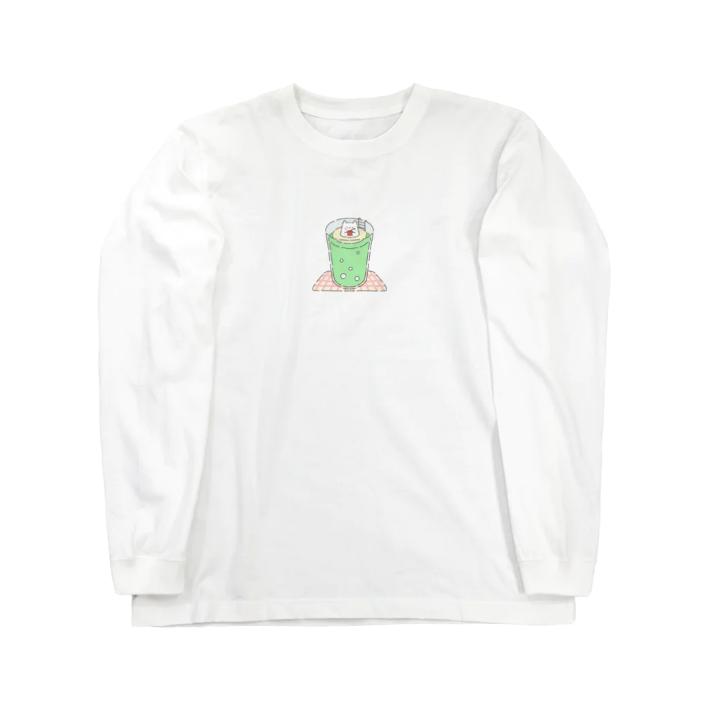 ぱ！のふわふわねこ クリームソーダ Long Sleeve T-Shirt