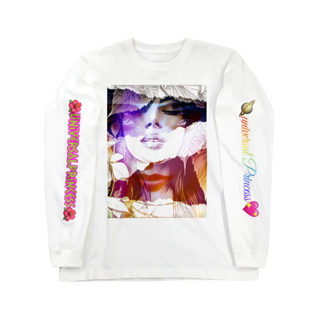 💖宇宙整体♪🌈♪こころからだチャンネル♪💖のuniversal Princess Leaf under the face Long Sleeve T-Shirt