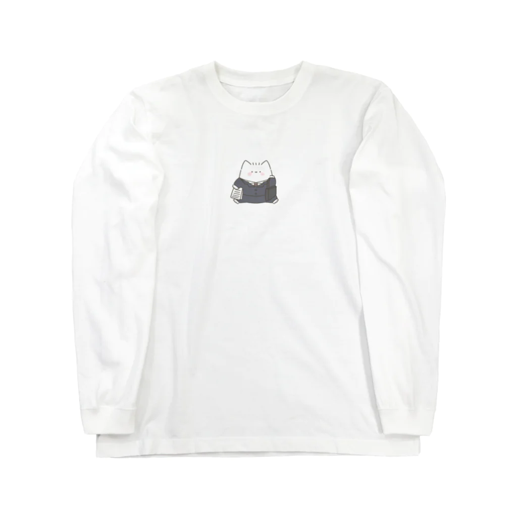 ぱ！のふわふわねこ 労働 ロングスリーブTシャツ