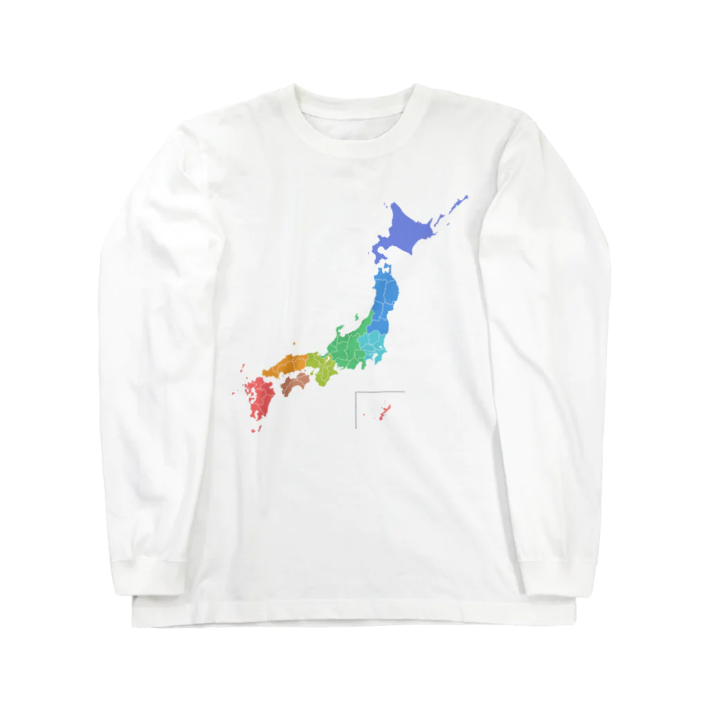 mon  parfaitの日本地図柄シリーズ ロングスリーブTシャツ