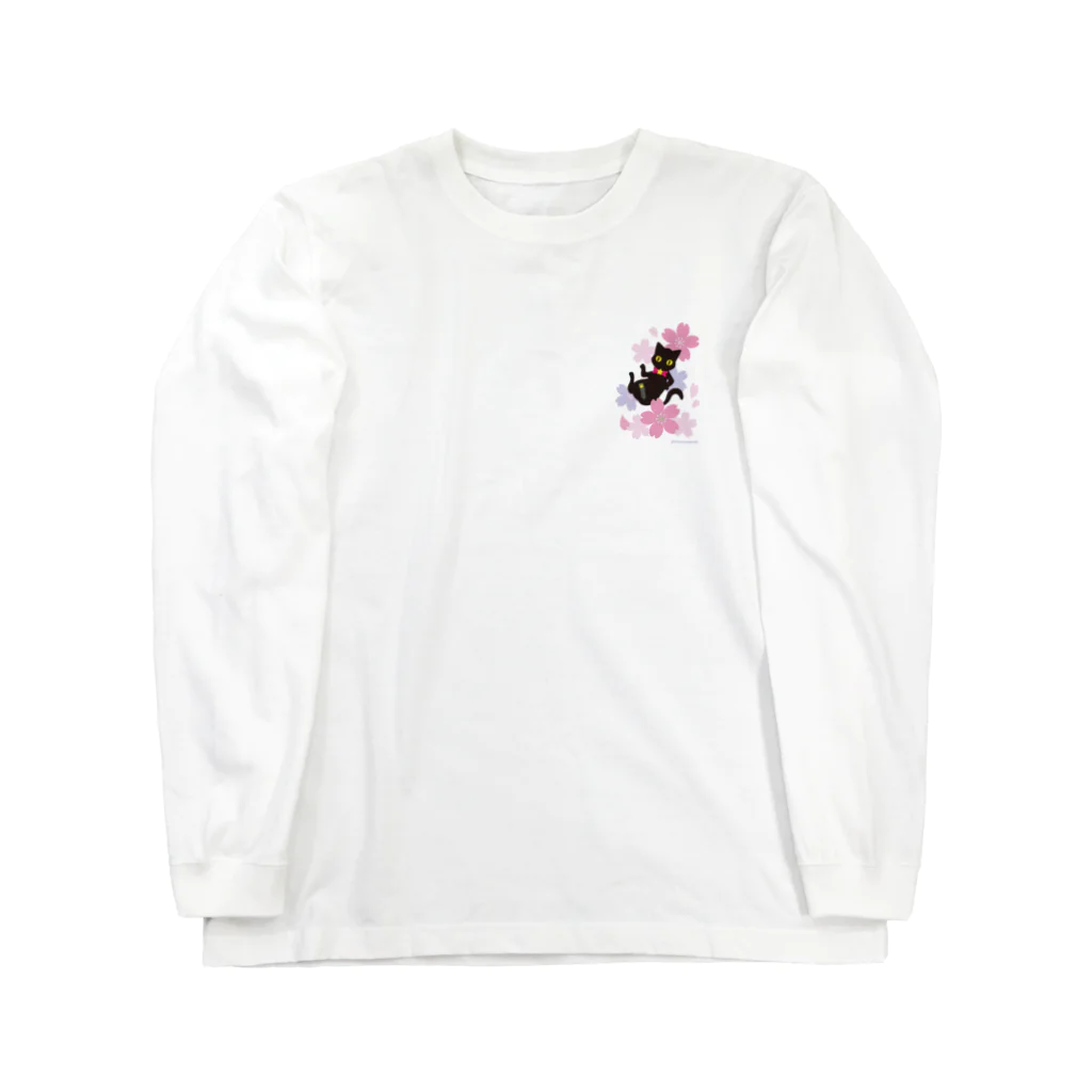 くろねこ工房の黒猫とさくら Long Sleeve T-Shirt