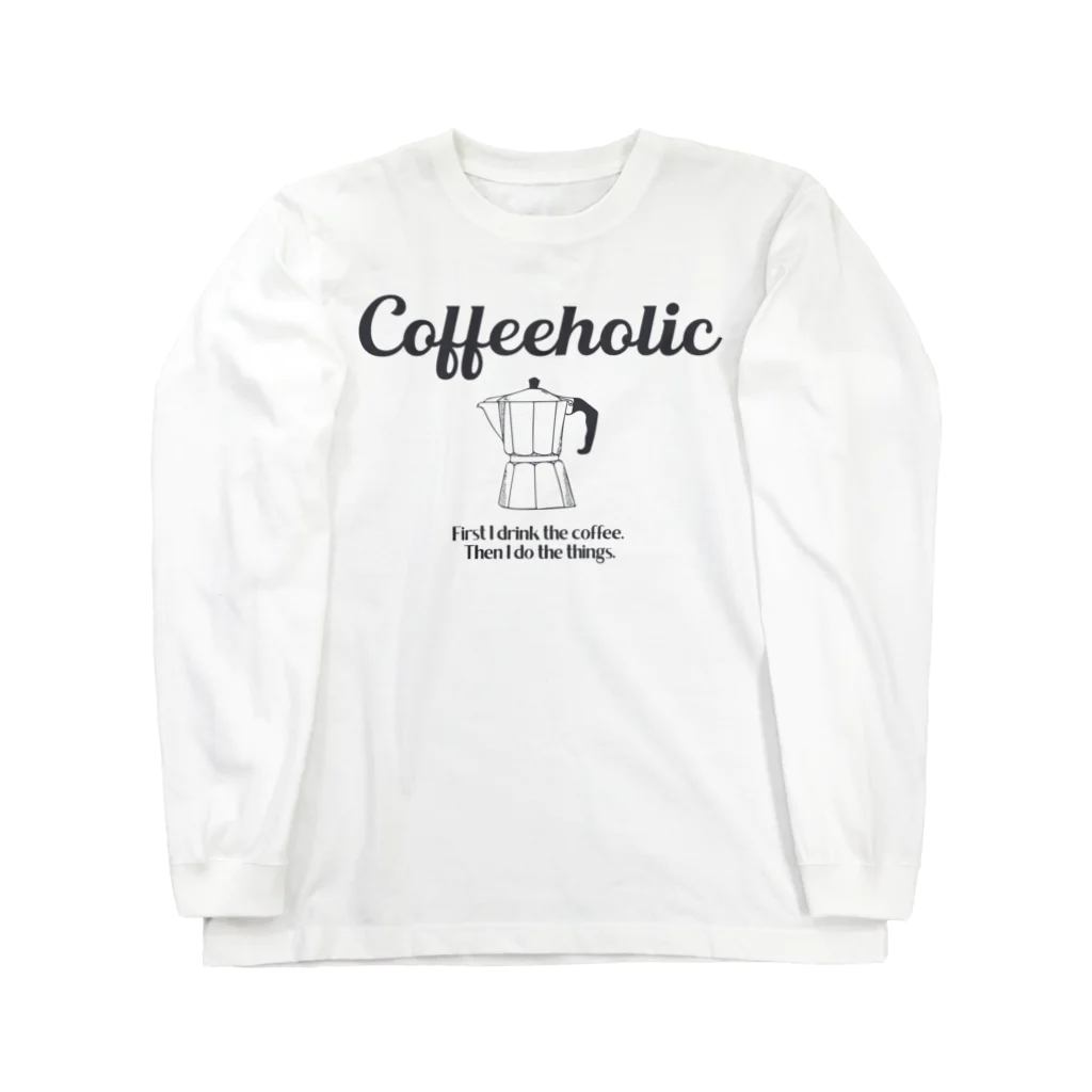 かえる商店のCOFFEEHOLIC black logo ロングスリーブTシャツ