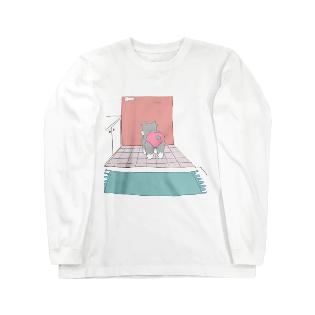 ZHENZI's Shopの家族へのおかえりの準備をしているミニチュアシュナウザー Long Sleeve T-Shirt