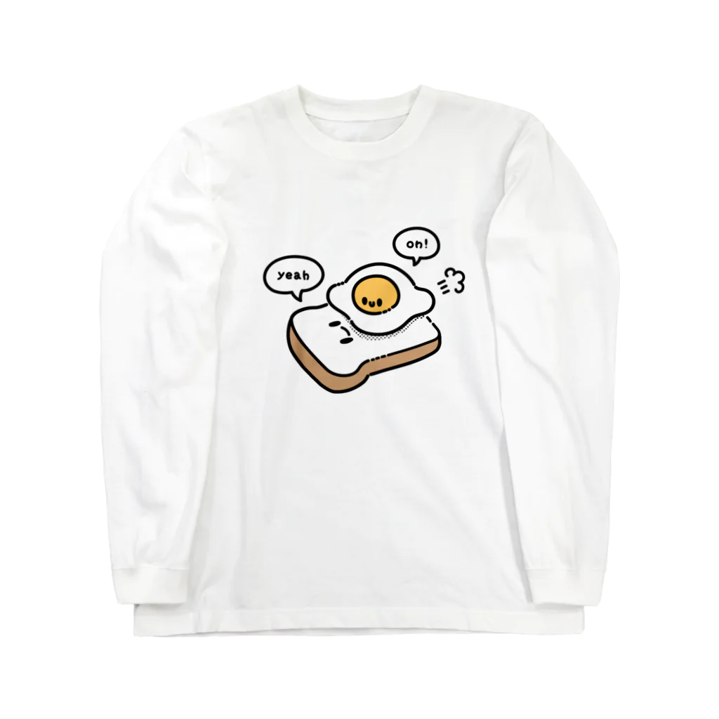 ﾐﾔｺｲﾗｽﾄﾚｰｼｮﾝのThe fried egg on the toast ! ロングスリーブTシャツ