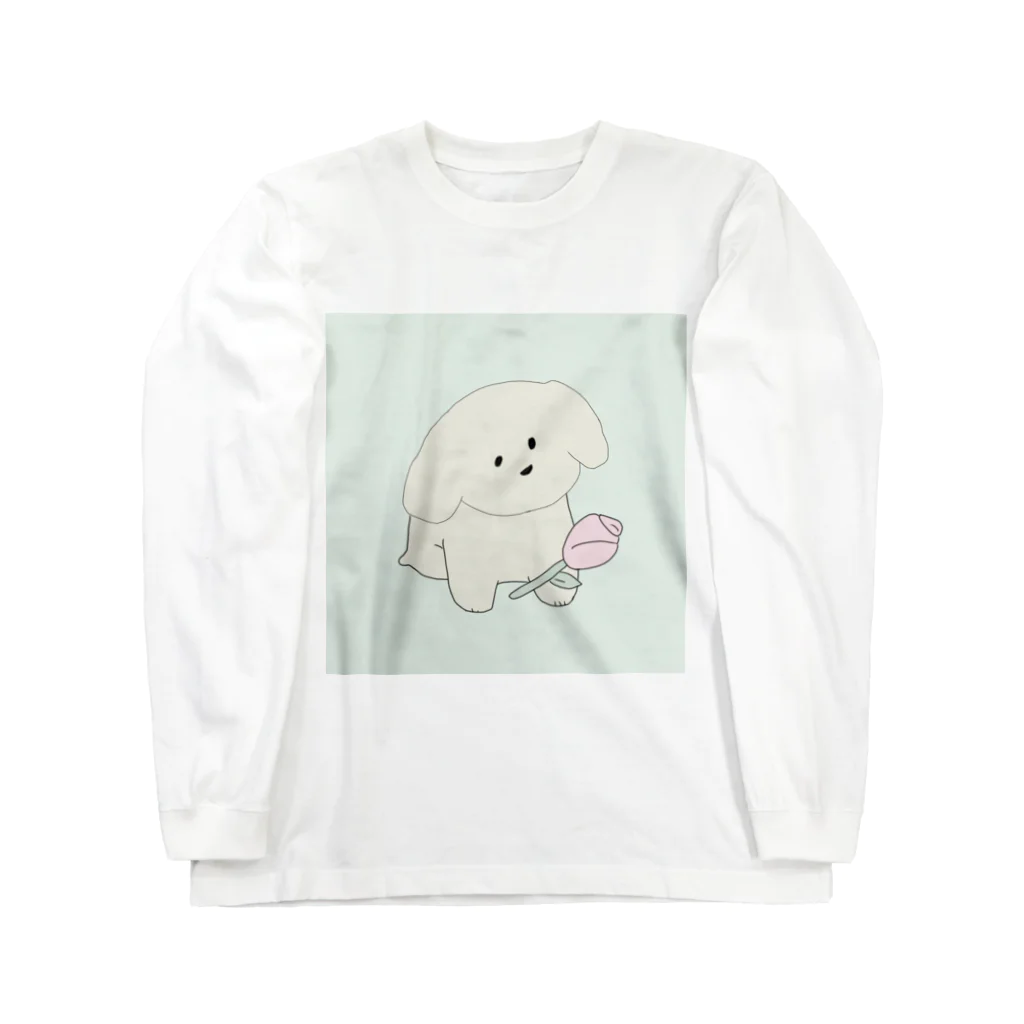 みにゆん　ねこのバラの花とかわいい子犬~ Long Sleeve T-Shirt