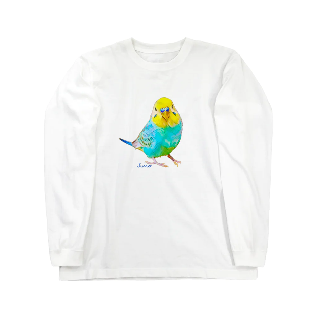 ジュノの秘密のアトリエのセキセイインコ／Juno ロングスリーブTシャツ