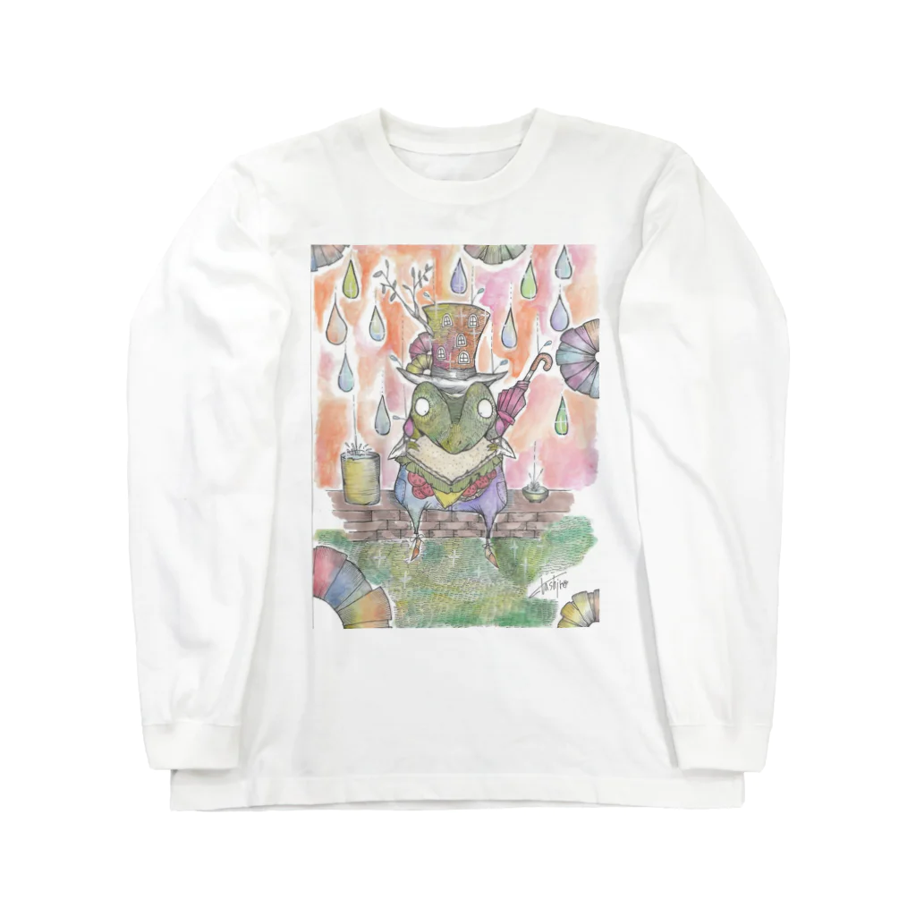 ブキミな住人の朝露と雨蛙の朝食 Long Sleeve T-Shirt