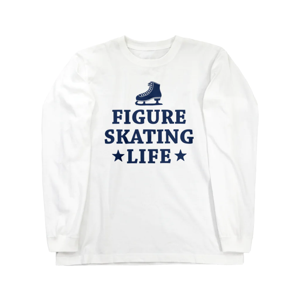 sports_tower スポーツタワーのフィギュアスケート・figure skating・グッズ・デザイン・フィギアスケート・#Tシャツ・ステップ・スピン・ジャンプ・スケート靴イラスト・技・男子・女子・かっこいい・かわいい・アイスダンス ロングスリーブTシャツ