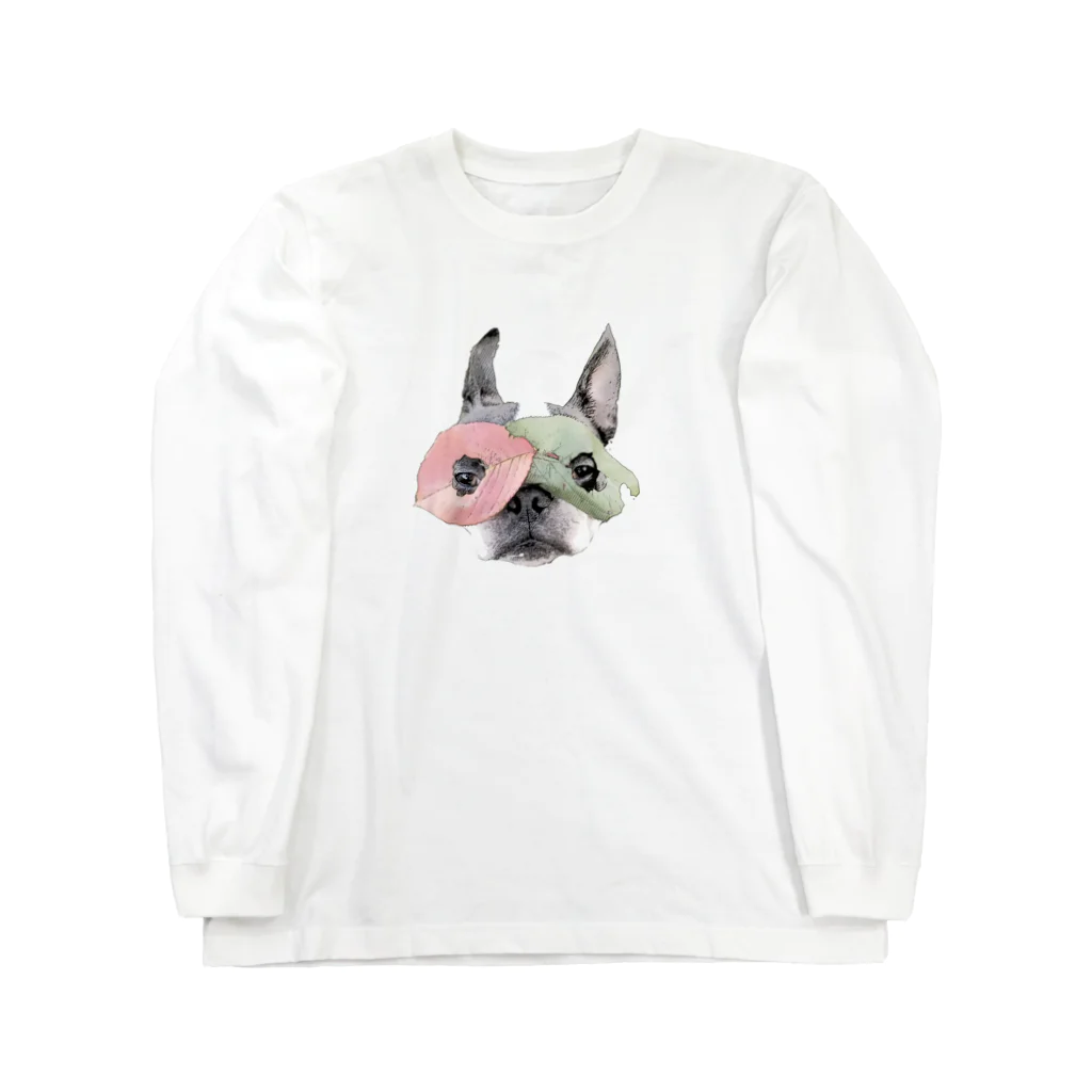 NICO25'S TIMEのむにむに葉っぱ仮面 Long Sleeve T-Shirt