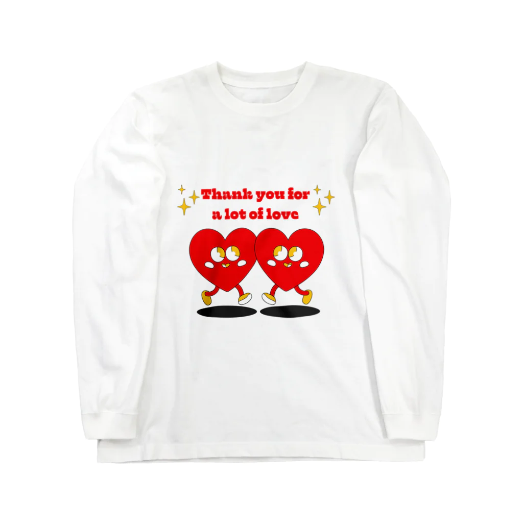 Tsubachan Shop【シンプルでかっこいい・かわいいデザイン中心】のThank you for a lot of love　ホワイトデー ロングスリーブTシャツ