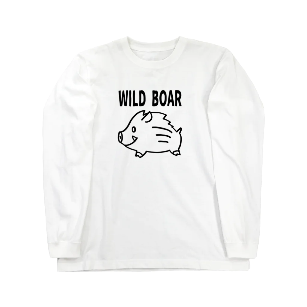 イノシシライフ INOsisiLIFEの「WILD BOAR」(黒線) ロングスリーブTシャツ