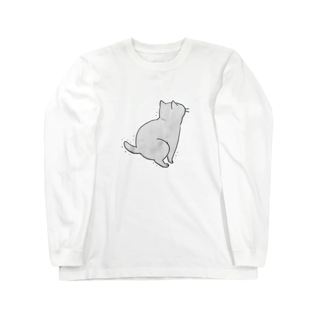 横山　ぐぐのhunbaru猫灰色 Long Sleeve T-Shirt