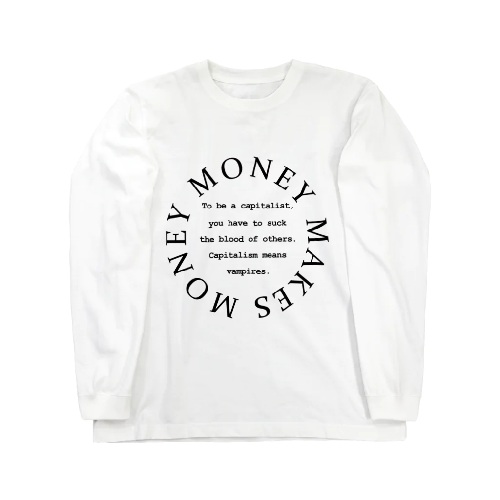 MoneyMakesMoneyのMoneyMakesMoney Circle logo white ロングスリーブTシャツ