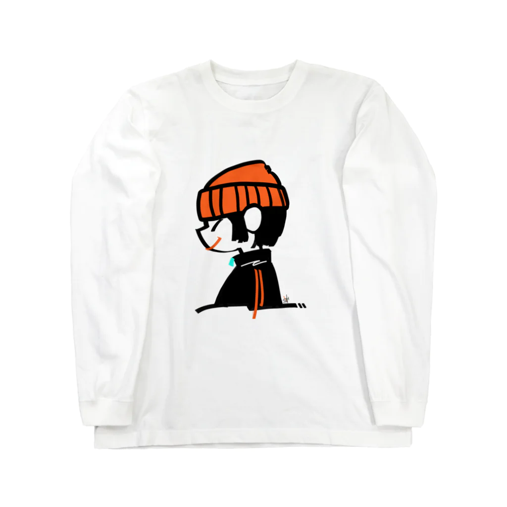 szHzs 'のツリ目さん/オレンジニット帽 Long Sleeve T-Shirt