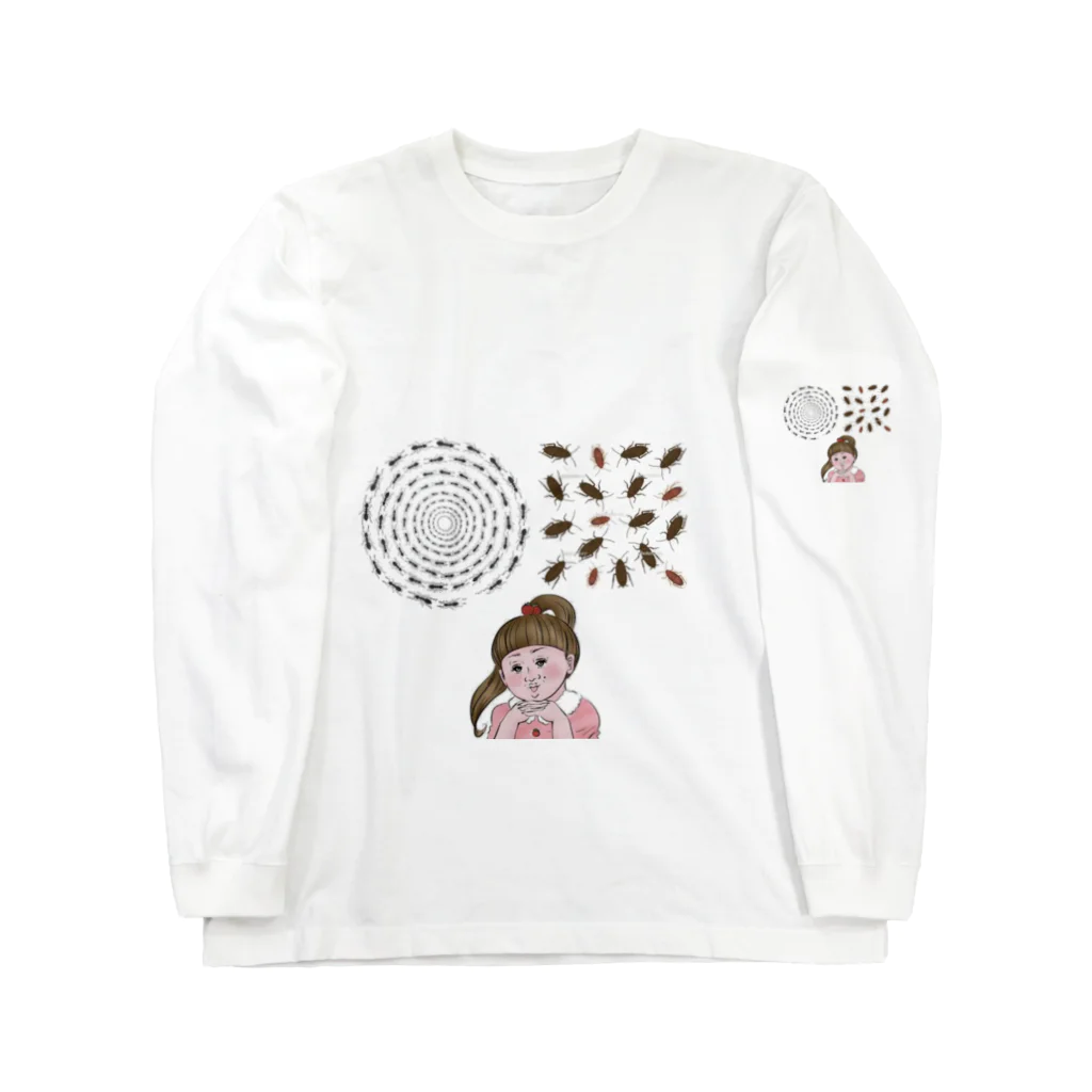 ⭐️HOSHIMI⭐️のアリ🐜とゴキブリ🪳と友達女 ロングスリーブTシャツ