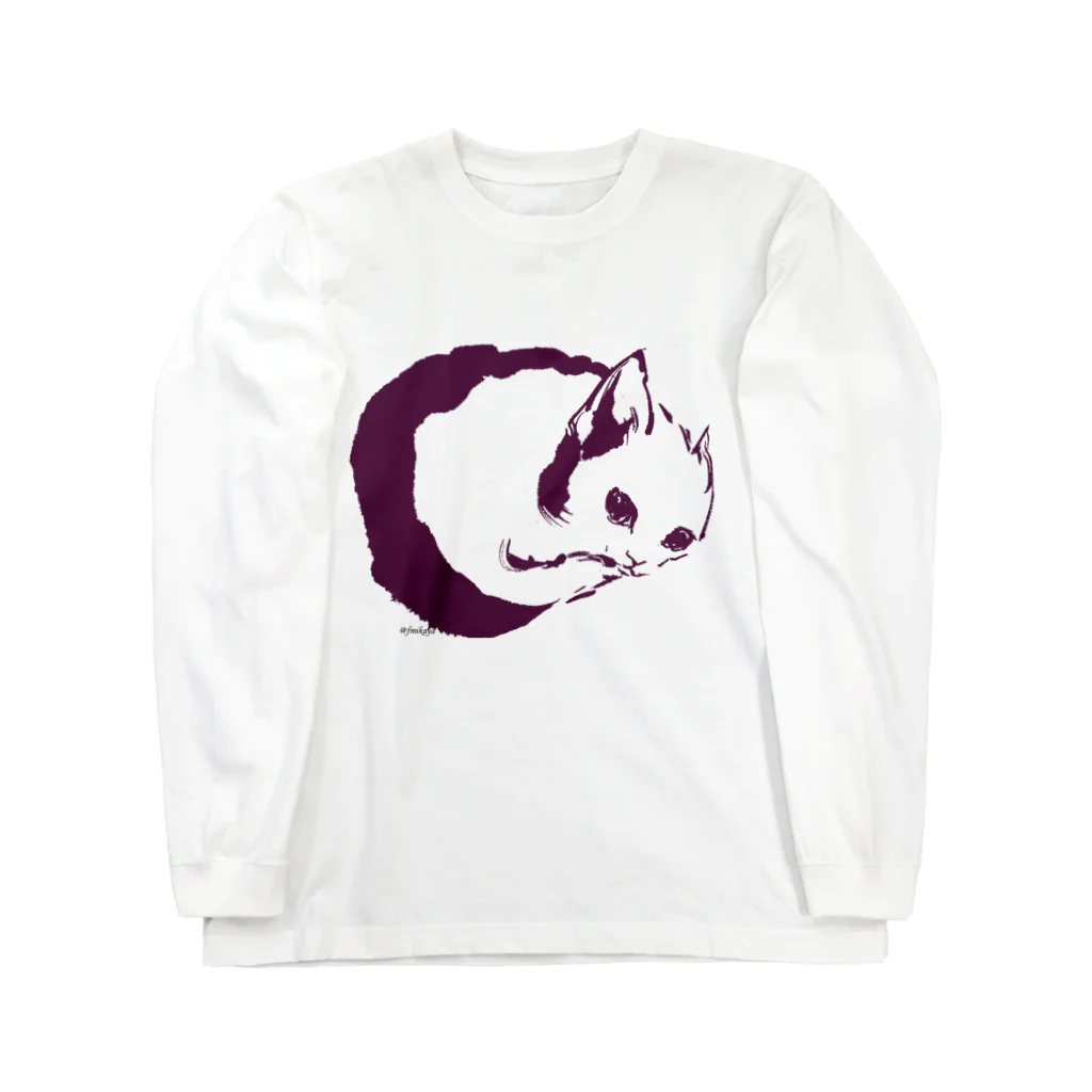 fumikayaのまんまる一文字ねこ Long Sleeve T-Shirt