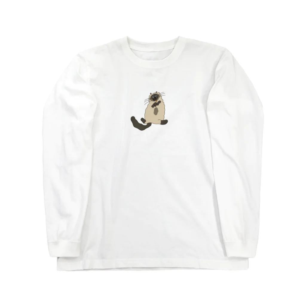 お髭ちゃんのおみせ。のごろごろん猫ちゃん Long Sleeve T-Shirt