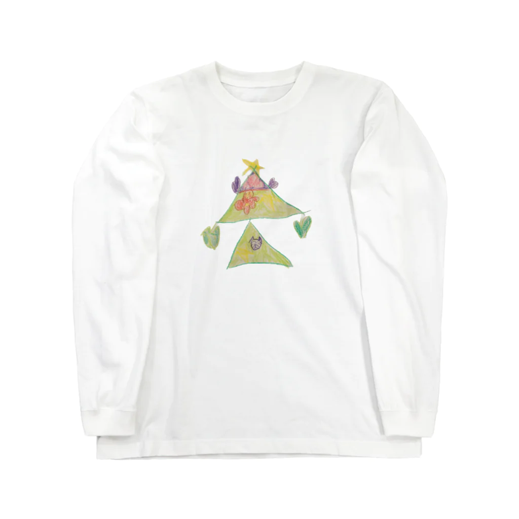 KidsArtの【子どもの絵】クリスマスツリー Long Sleeve T-Shirt