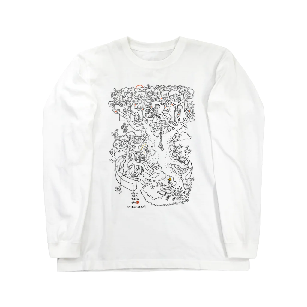 T's ARTWORKS　にしもりただしのTree in the park  Long Sleeve T-Shirt