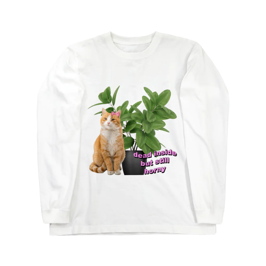 𝙈𝙊𝙈𝙊'𝙨 𝙎𝙝𝙤𝙥の植物とねこ_02 ロングスリーブTシャツ