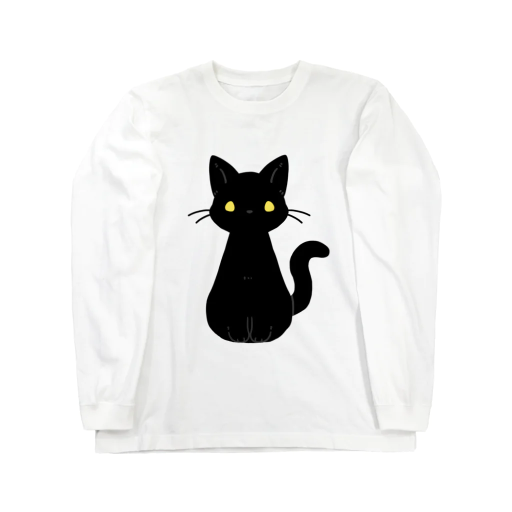 nekono0mimozaのシンプルな金眼の黒猫さん Long Sleeve T-Shirt