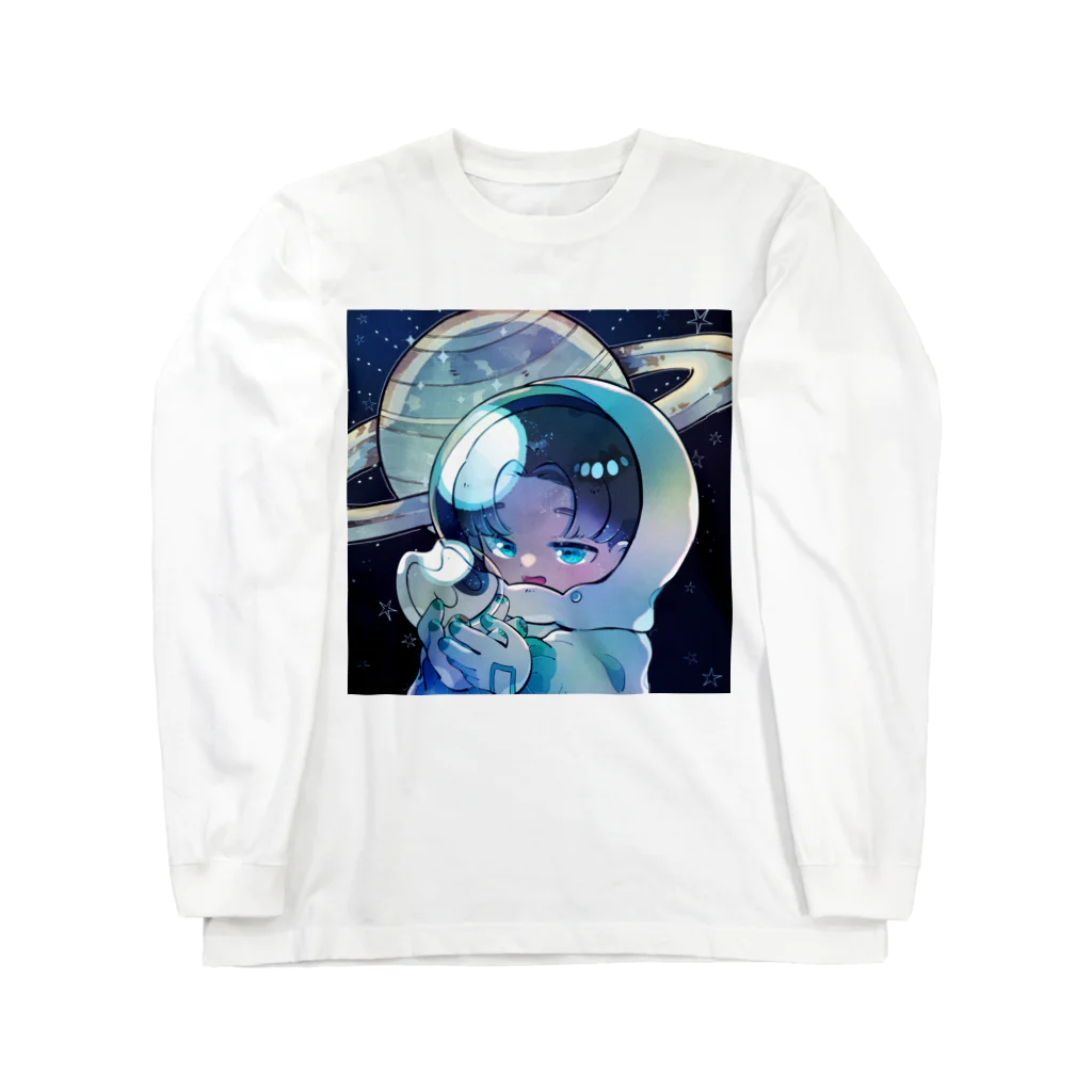 てきとのグッズ展の宇宙でも相棒と一緒！ロングTシャツ Long Sleeve T-Shirt