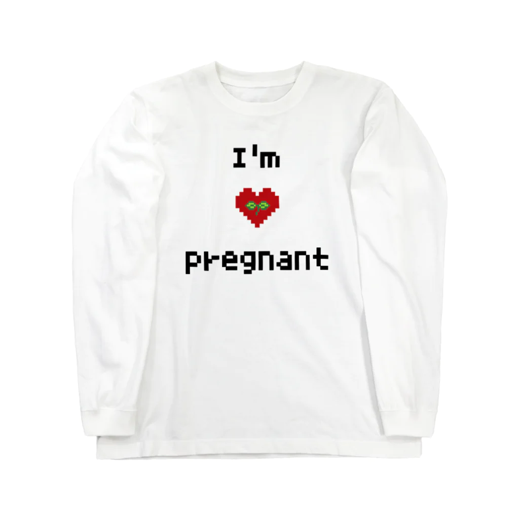 ピクセルアート Chibitのpregnant(妊婦)マーク  ロングスリーブTシャツ