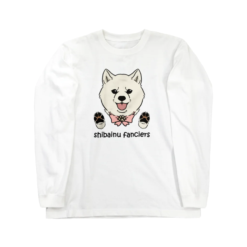 豆つぶのshiba-inu fanciers(白柴) ロングスリーブTシャツ