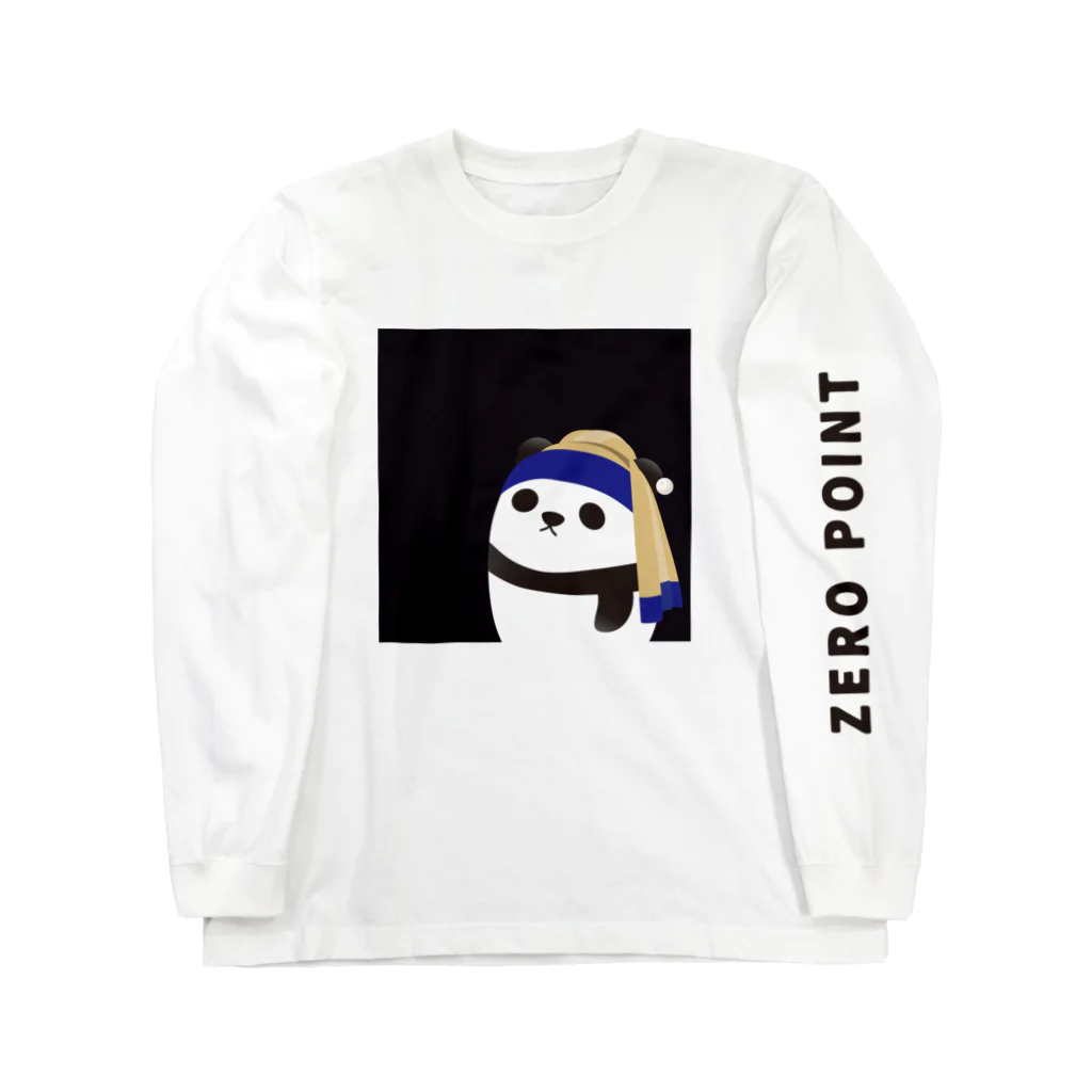 ZERO POINT 銀座の真珠の耳飾りのパンダ ロングスリーブTシャツ