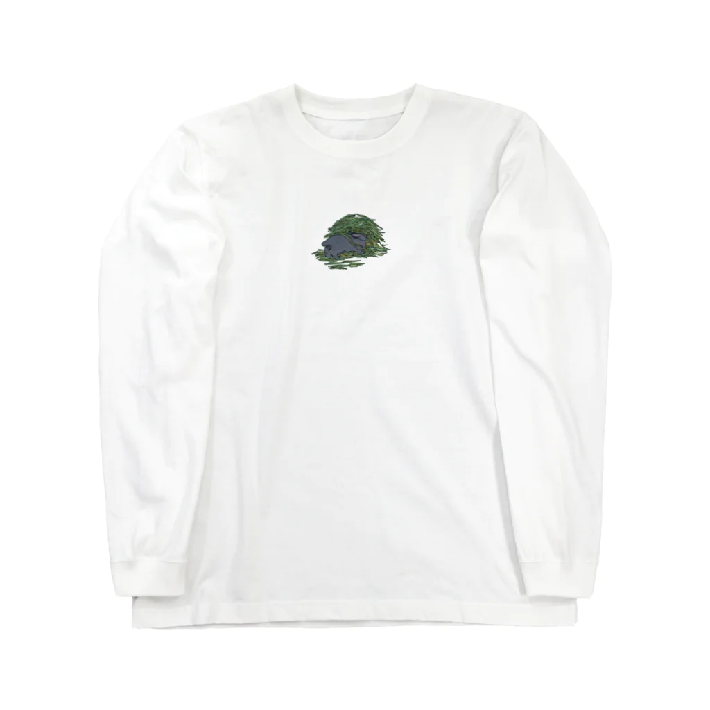 SCHINAKO'Sのチモシーに埋もれるうさぎさん　ブラック Long Sleeve T-Shirt