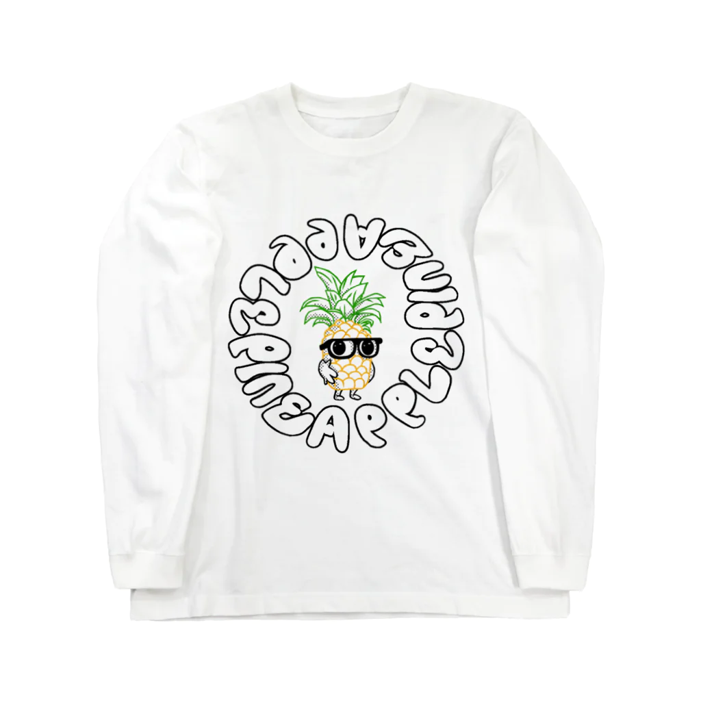 ぱなっぷるくんのぱなっぷるくん(背面家紋あり) Long Sleeve T-Shirt