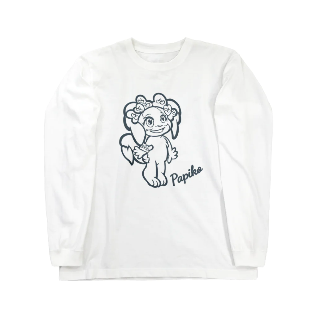 ちゃとらま　CHA10ramaのパピヨン　パピコ ロングスリーブTシャツ