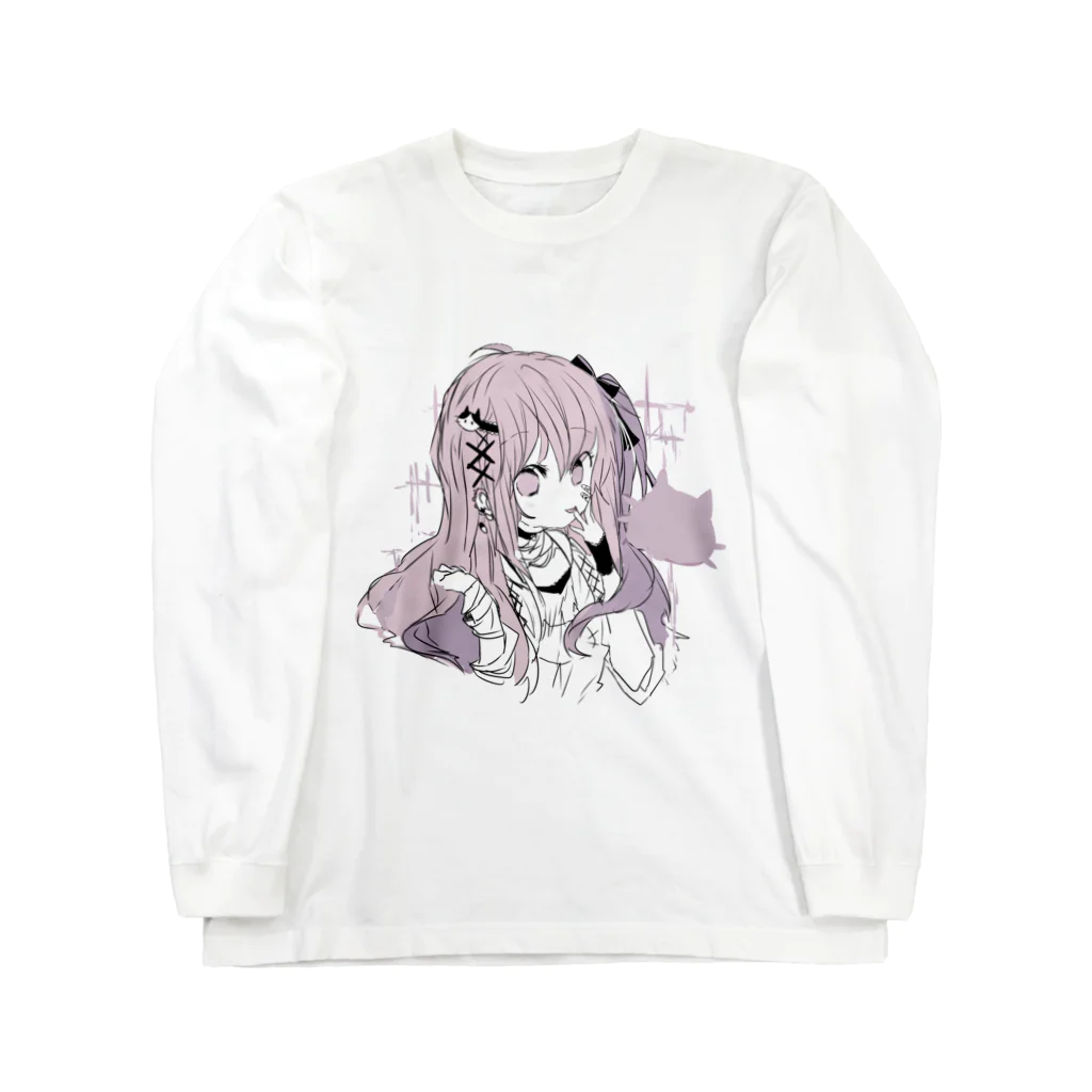 blossomのピンク✖紫系の地雷女の子 ロングスリーブTシャツ