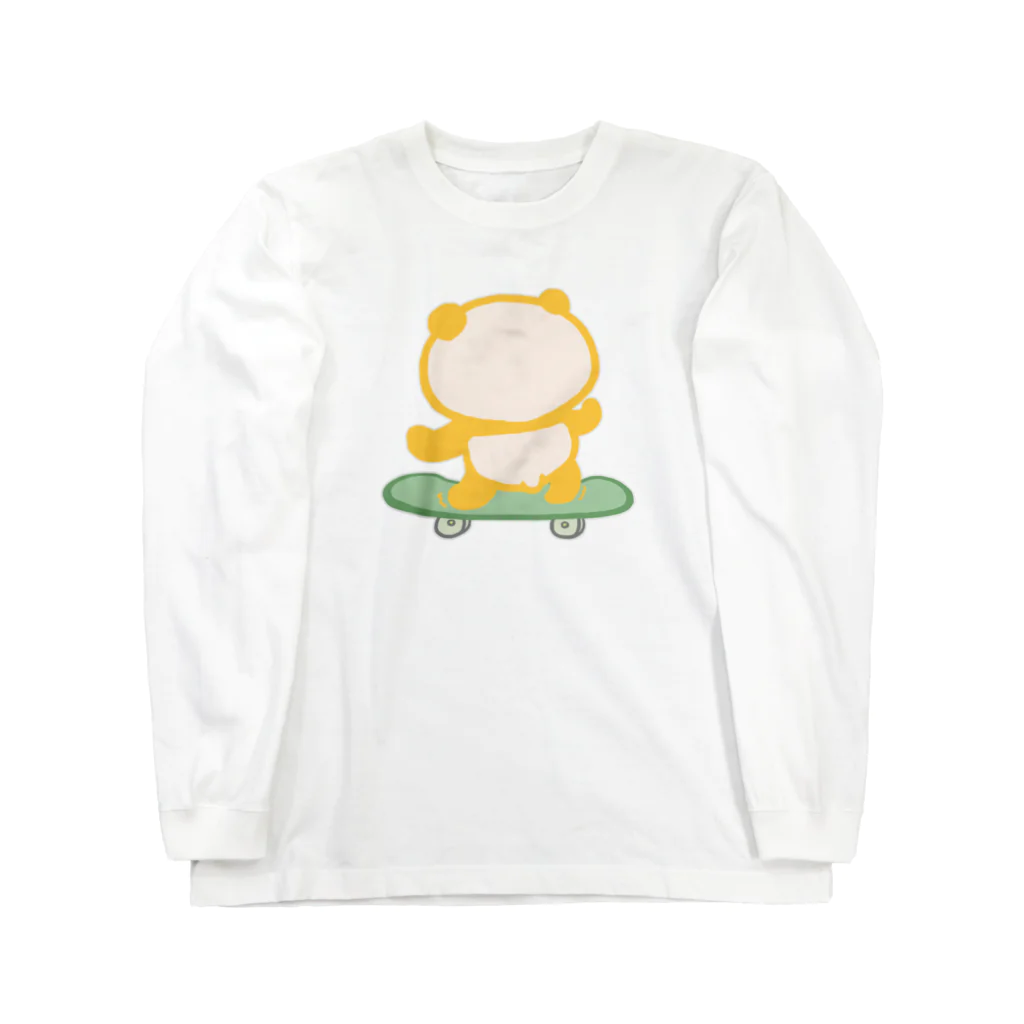 ぱんだ丸ショップのスケボーパンダ Long Sleeve T-Shirt