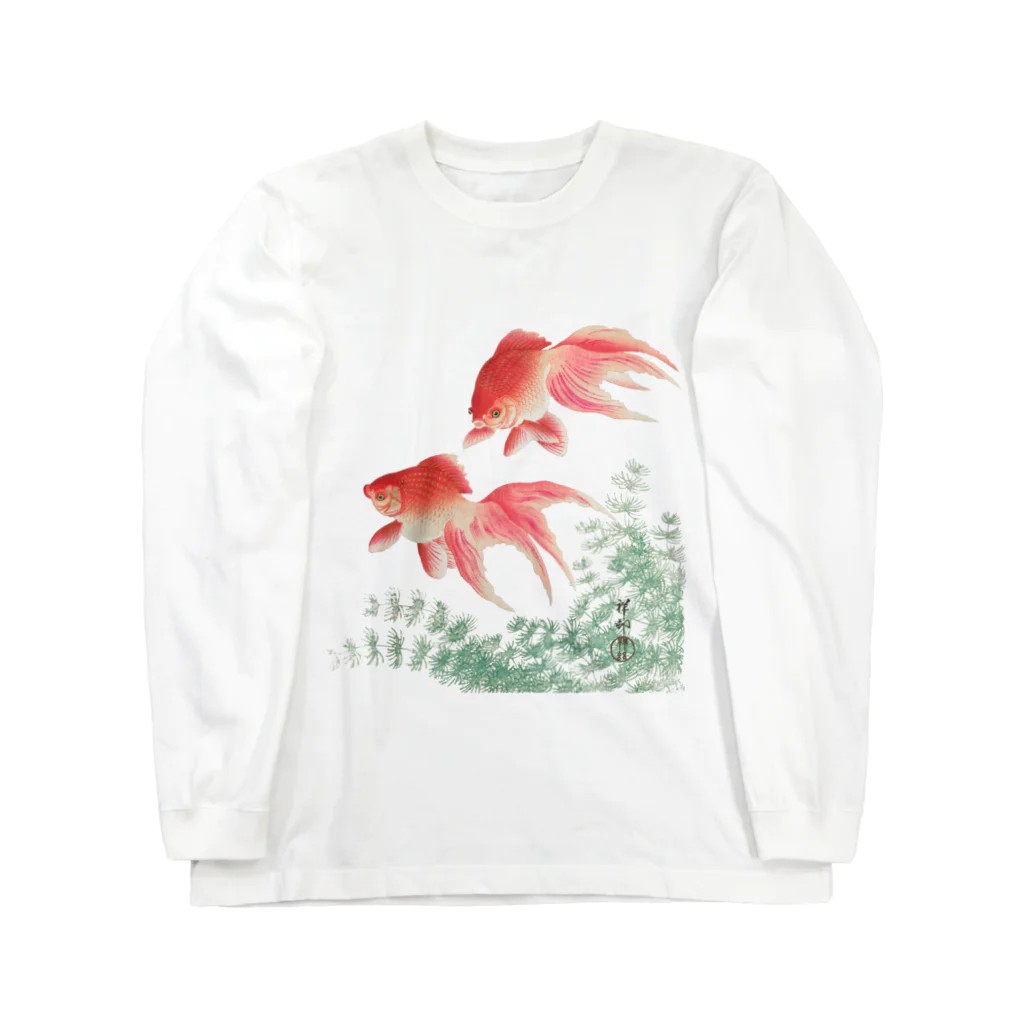 MUGEN ARTの二匹の金魚　小原古邨作品編集　日本のアートTシャツ＆グッズ Long Sleeve T-Shirt