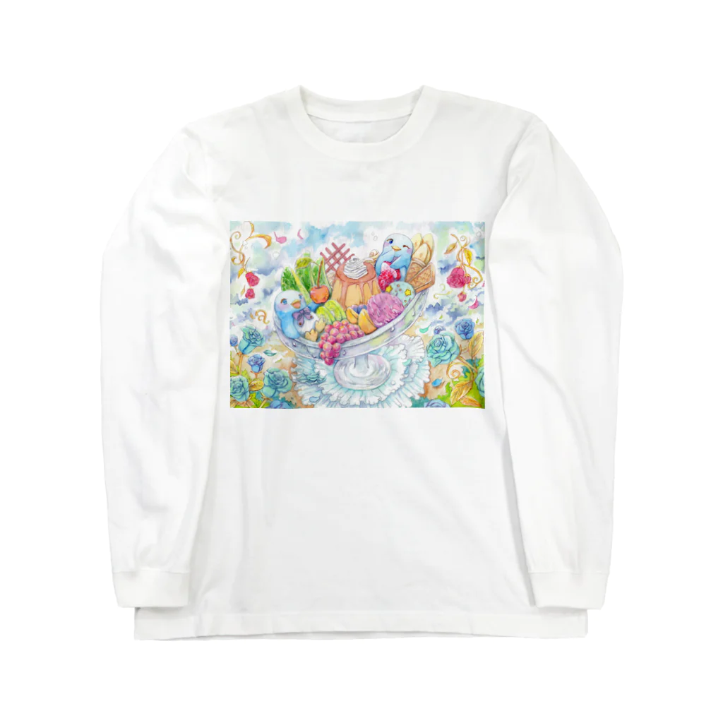 Akariya Manamiのペンギン☆プリン・アラモード ロングスリーブTシャツ