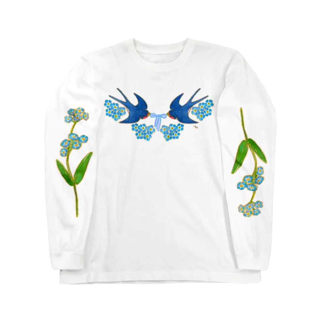 segasworksのForget me not（勿忘草と燕ちゃん） Long Sleeve T-Shirt