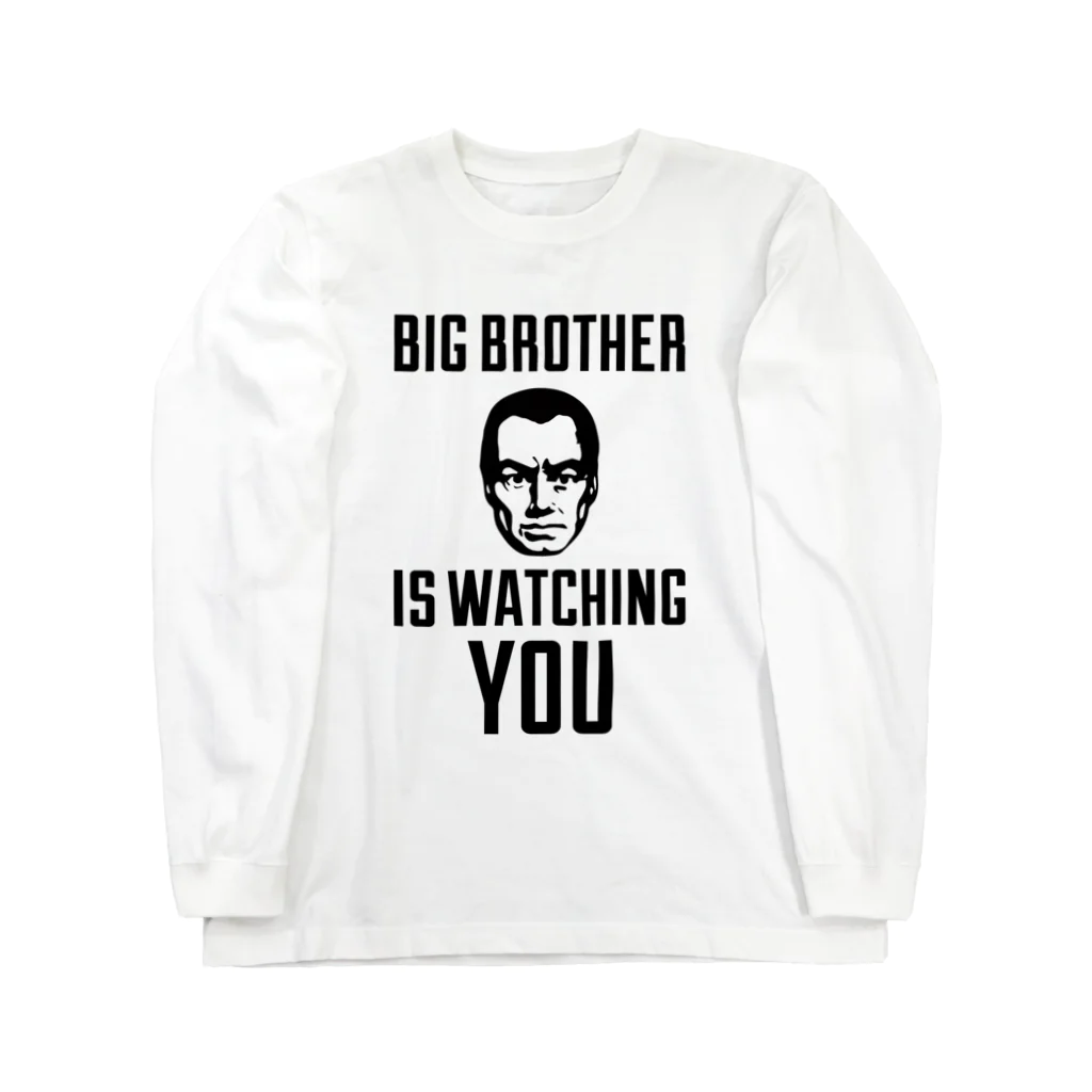 文豪館のBIG BROTHER IS WATCHING YOU：1984年（ジョージ・オーウェル）より・文字黒 ロングスリーブTシャツ