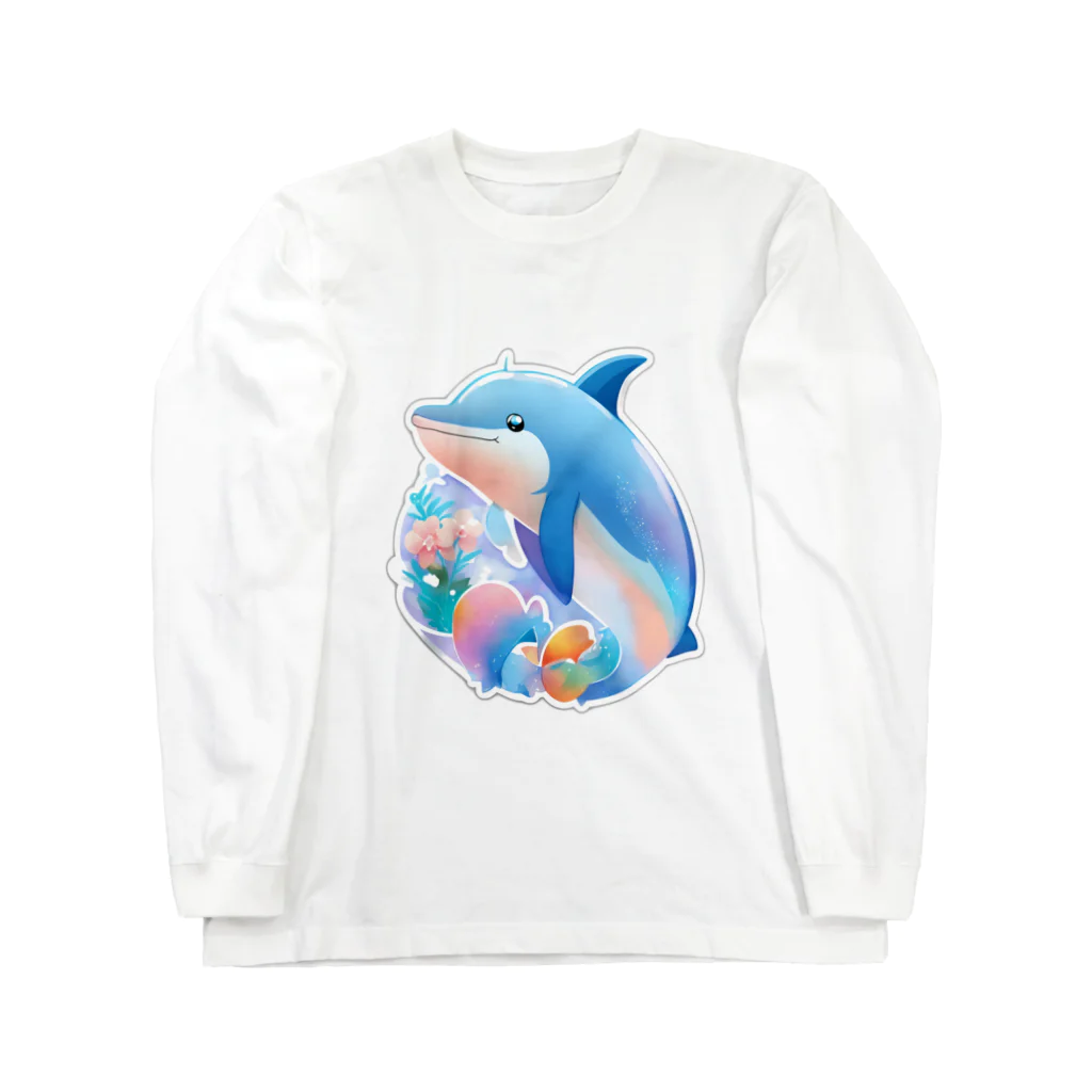 dolphineの可愛いイルカ ロングスリーブTシャツ