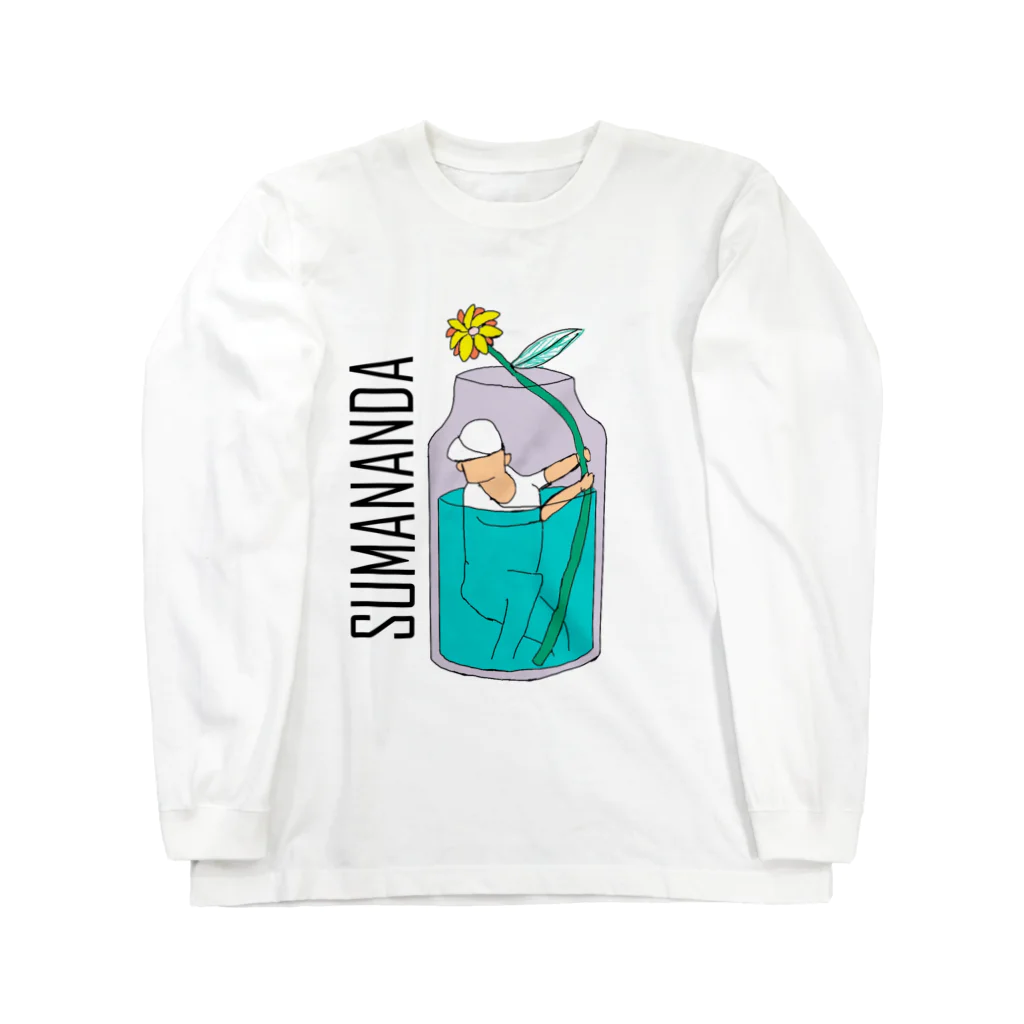 sumanandaのSUMANANDA公式　a left-handed batter in the flower vase ロングスリーブTシャツ