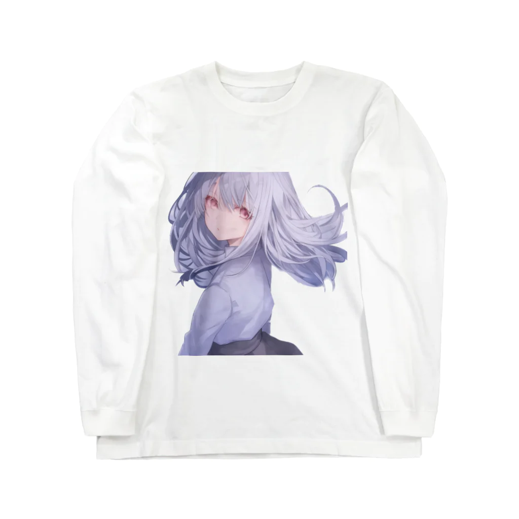 あんにゅあーじゅの白髪の少女 ロングスリーブTシャツ