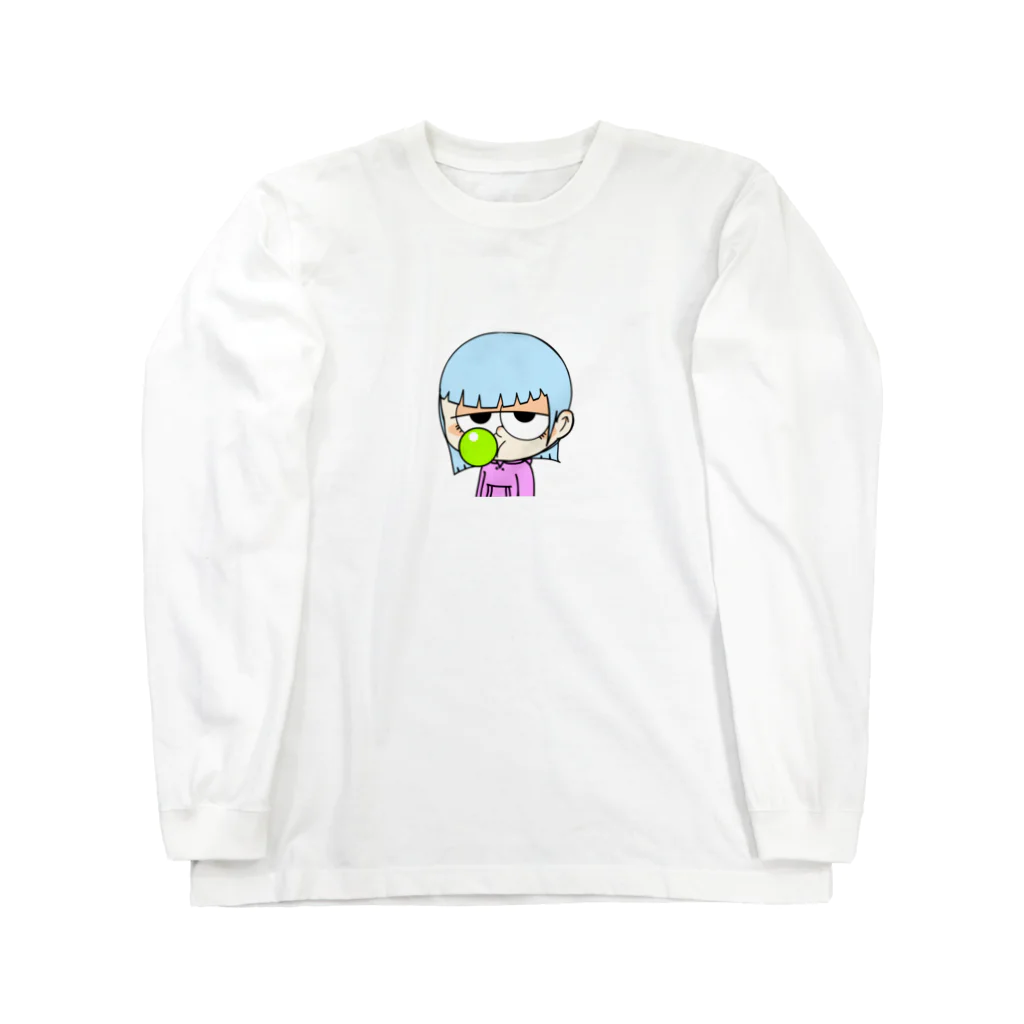 🐑💩 WhiteYeti↝のバブるガム おはぎ ロングスリーブTシャツ