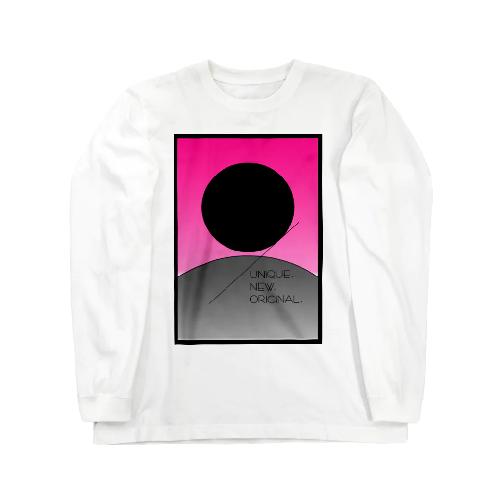 Q2 designのHANAFUDA『芒に月』風ロゴ Long Sleeve T-Shirt