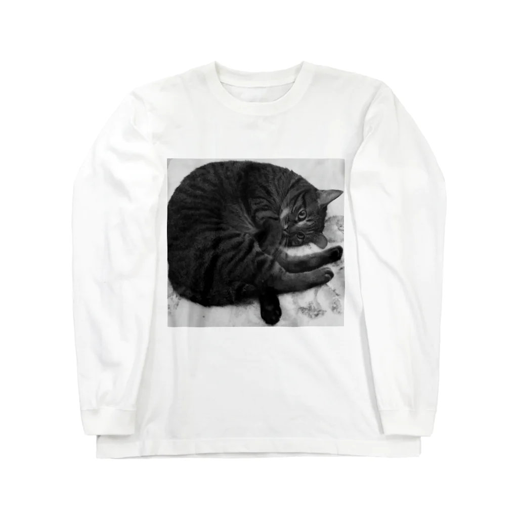 みぃにゃんのモノクロみぃにゃん Long Sleeve T-Shirt