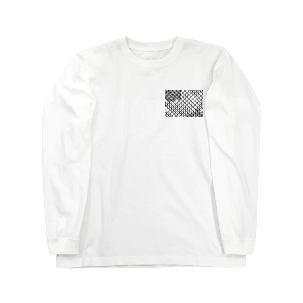 estilo हान्नाの胸元に麻柄30% Long Sleeve T-Shirt