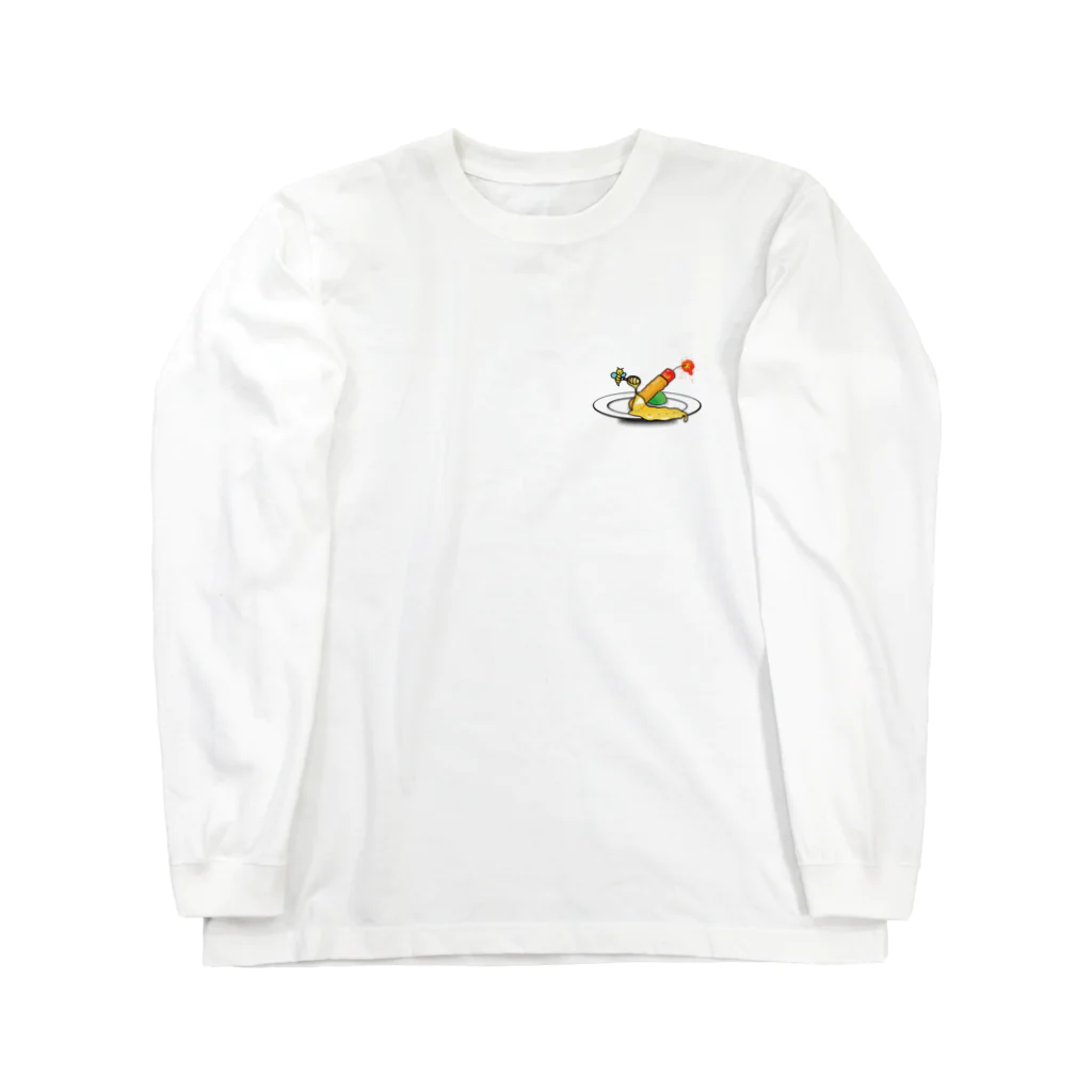 ハチミツラジかルのダイナマイト料理クッキングクラブ公式ロゴ 롱 슬리브 티셔츠