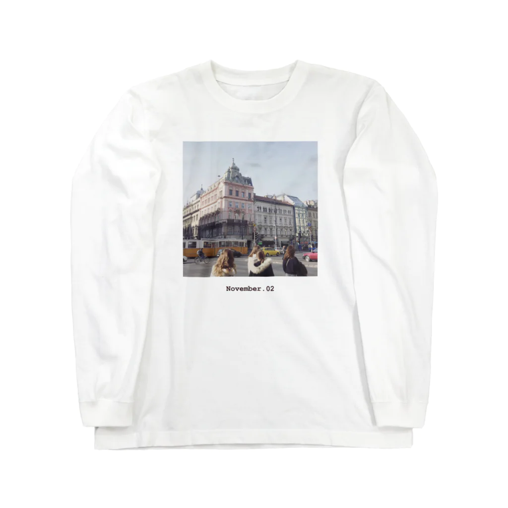 旅するTシャツ。のNovembr.02 / Budapest, Hungary ロングスリーブTシャツ