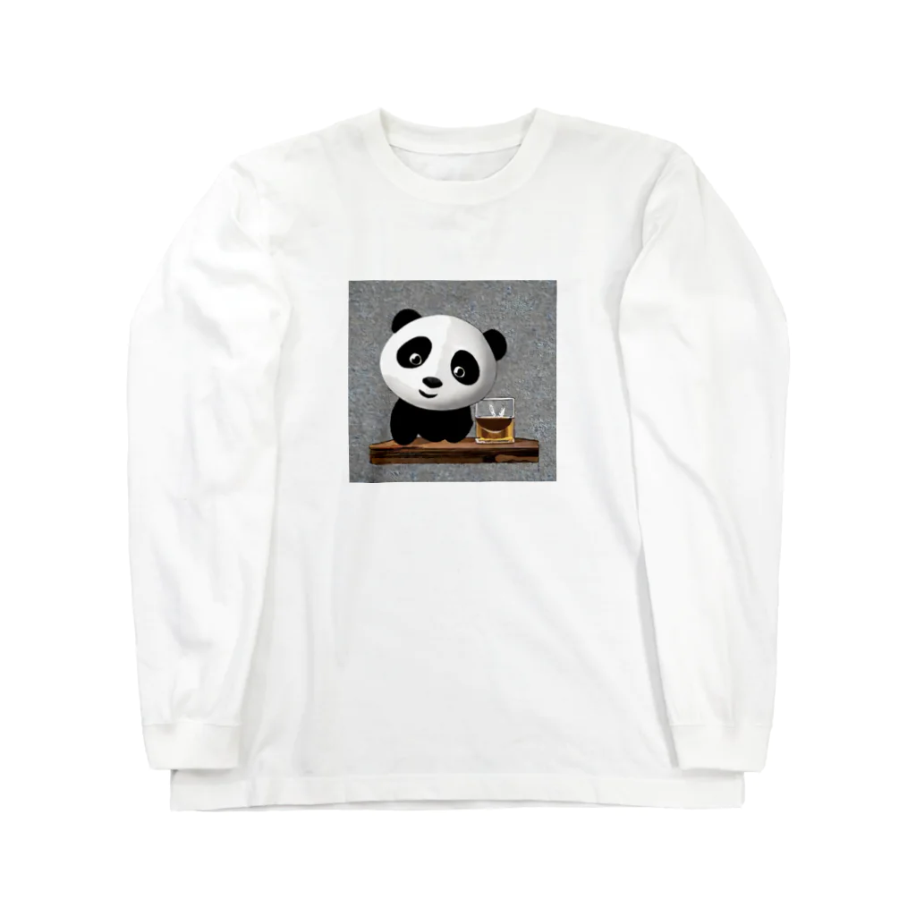 hearty789のパンダとウイスキー Long Sleeve T-Shirt